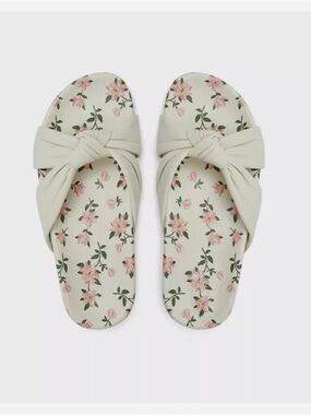 NEW Draper James Stella Slide in Cream Floral Magnolia Size 10